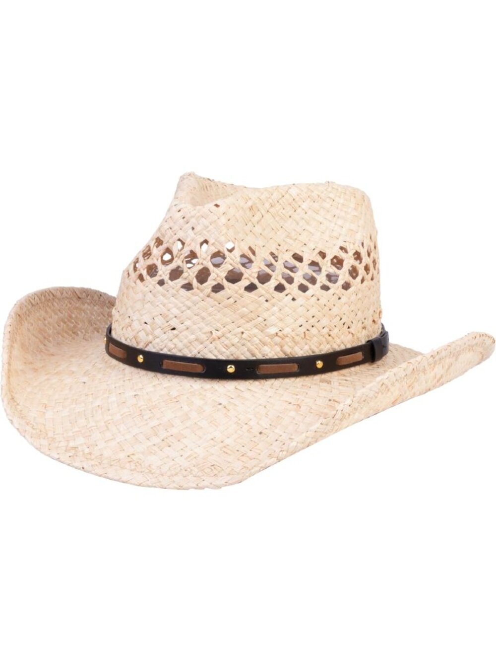 Unisex Beige Cream Straw Rancher Wide Brim Imported Cowboy Western Cowgirl Hat